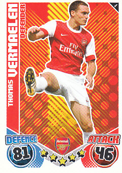Thomas Vermaelen Arsenal 2010/11 Topps Match Attax #4
